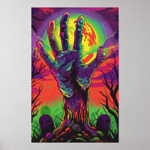 Poster éffrayant Zombie Hand Rising