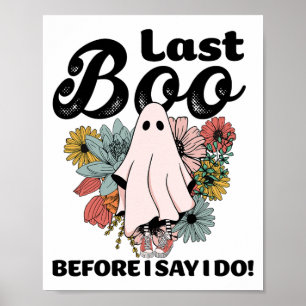 Poster Éffrayante mariée Floral Fantôme Mariage Bachelore