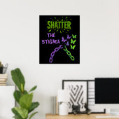 Poster Effrayer la stigmatisation - Santé mentale (Bureau à domicile)