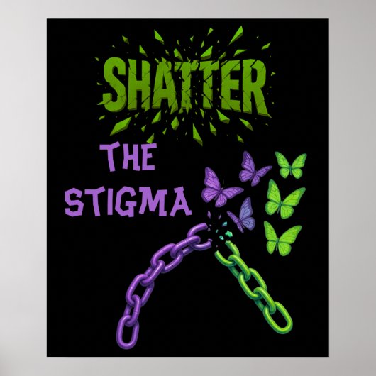 Poster Effrayer la stigmatisation - Santé mentale (Devant)
