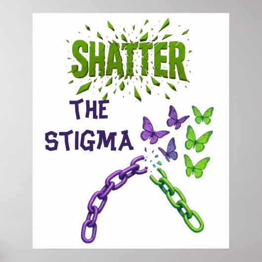 Poster Effrayer la stigmatisation - Santé mentale (Devant)