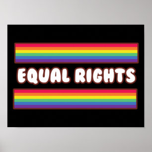 Poster Égalité des droits. LGBT+pride. drapeau arc-en-cie