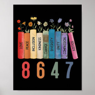 Poster Egalité des droits Livre Flower 8647 Trump Feminis