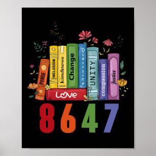 Poster Egalité des droits Livre Flower Anti Trump Feminis
