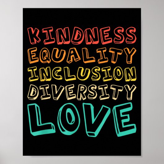 Poster Égalité Inclusion Diversité Amour Professeur Bienv (Devant)