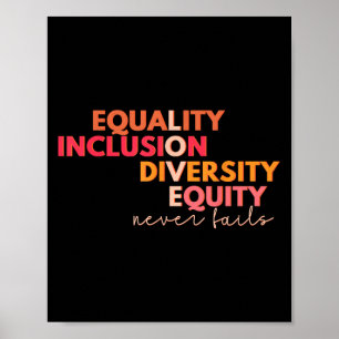 Poster Égalité Inclusion Diversité Équité Amour Jamais Fa