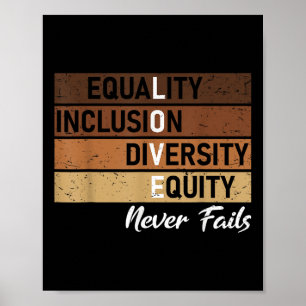 Poster Égalité Inclusion Diversité Équité Amour Jamais Ju