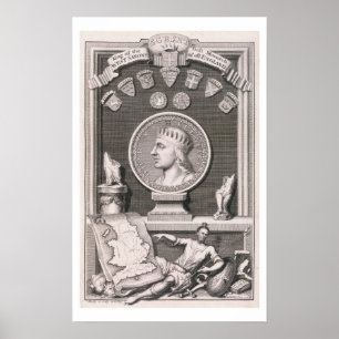 Poster Egbert (d.839) Roi des Saxons Occidentaux, Premièr