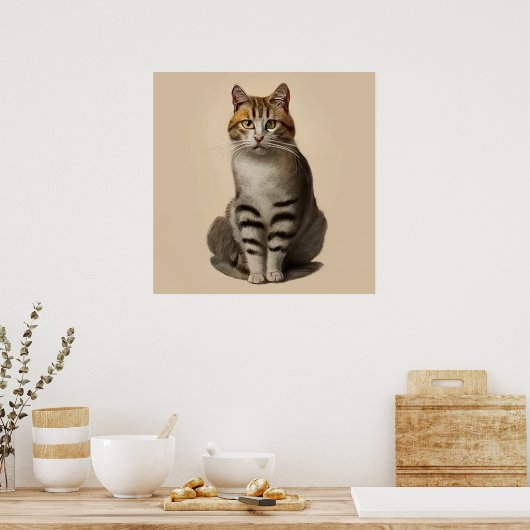 Poster Egée - Portrait de chat (Cuisine)