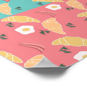 Poster Egg Fried Breakfast Croissant Pop Art Vintage (Coin)