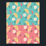 Poster Egg Fried Breakfast Croissant Pop Art Vintage<br><div class="desc">Impression d'art pour cuisine avec oeufs et Croissant</div>