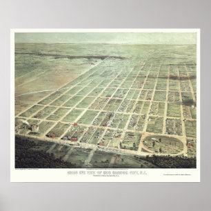 Poster Egg Harbour City, NJ Carte panoramique - 1865