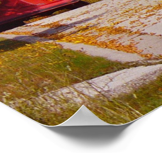 Poster Egg Harbour, WI automne saison avec chariot (Coin)