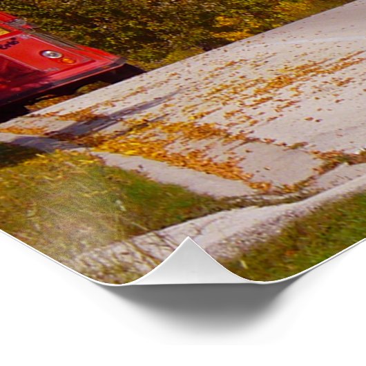 Poster Egg Harbour, WI automne saison avec chariot (Coin)