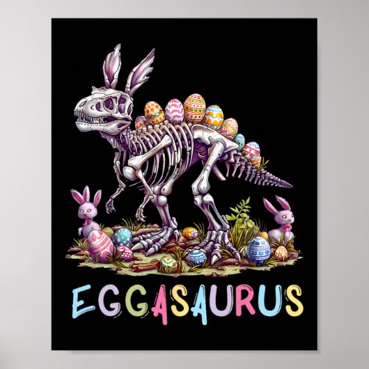 Poster Eggasaurus Easter Stegosaurus Dinosaur Garçons T (Devant)