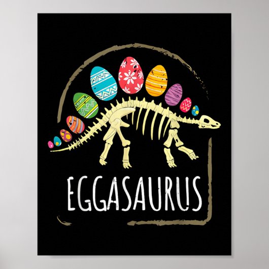 Poster Eggasaurus Easter Stegosaurus Dinosaur Garçons T (Devant)