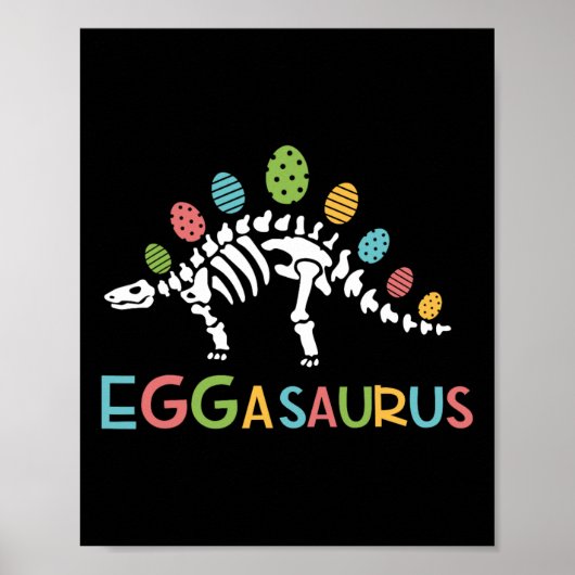 Poster Eggasaurus Easter Stegosaurus Dinosaur Garçons T (Devant)
