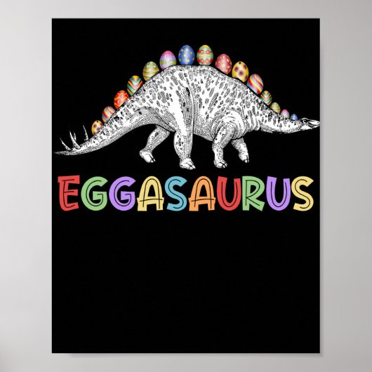 Poster Eggasaurus Stegosaurus Egg Dinosaur Joyeux Pâques (Devant)
