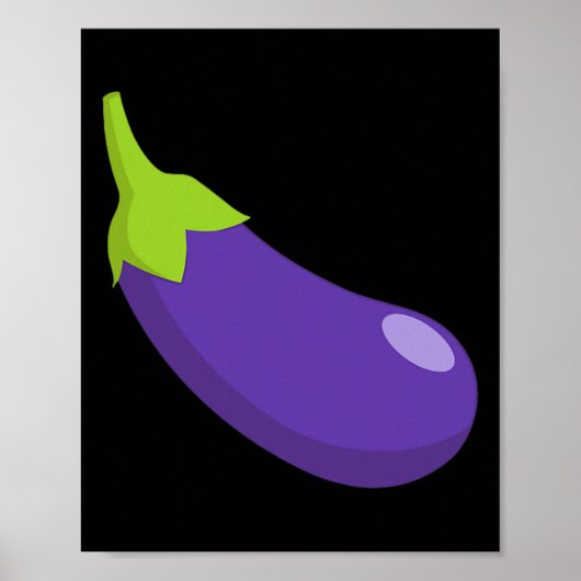 Poster Eggplant Et Pêche Correspondant Couple Icône Émoti (Devant)