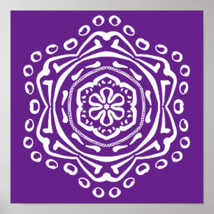 Poster Eggplant Mandala