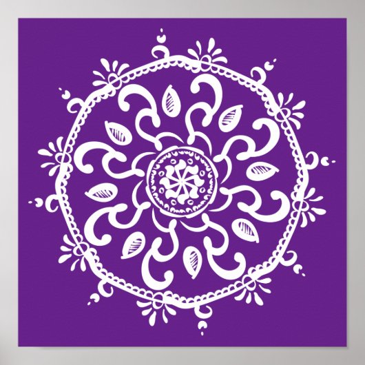 Poster Eggplant Mandala (Devant)