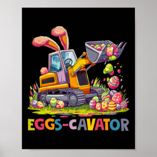 Poster Eggscavator Chasse aux Oeufs de Pâques Camions de