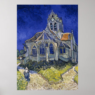 Poster Église à Auvers par Van Gogh Peinture Art