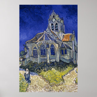 Poster Église à Auvers par Van Gogh Peinture Art