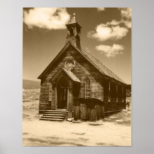 Poster Église à Bodie, CA (sépia) Imprimer