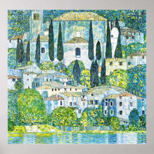 Poster Eglise Art Nouveau à Cassone par Gustav Klimt (Devant)