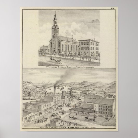 Poster Église catholique du Saint-Laurent et école (Devant)
