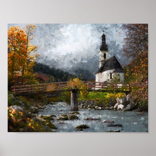 Poster Église dans la forêt (Devant)