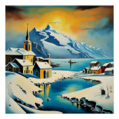 Poster Église dans le fjord4 (Devant)