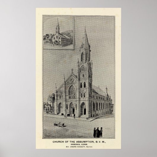 Poster Église de l'Assomption, Ansonia, Conn (Devant)