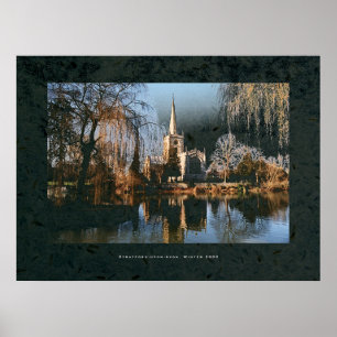 Poster Église de Stratford à travers la rivière Avon.