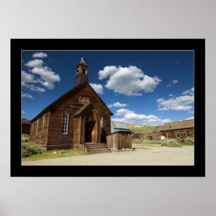 Poster Église de ville fantôme