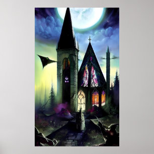 Poster Église des fantastiques de la forêt sombre