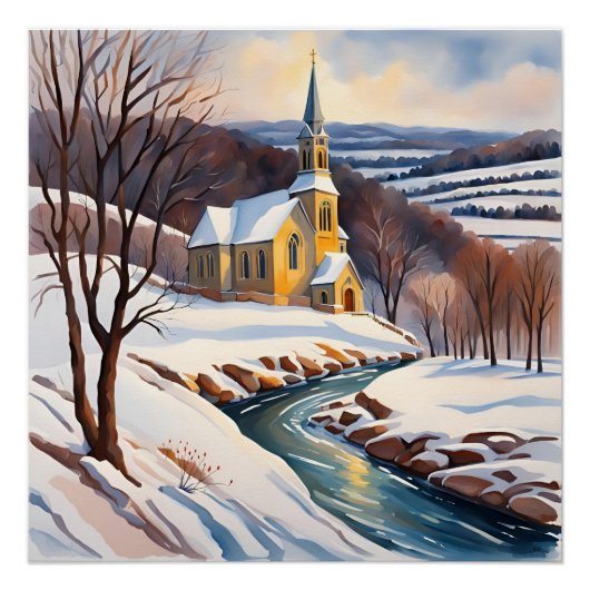 Poster Église d'hiver (Devant)