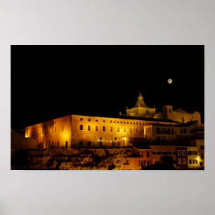 Poster Église du Carmen la nuit - Mahon, Menorca, Espagne
