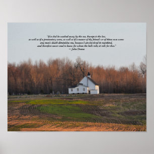 Poster Église du Kentucky au petit matin avec un poème de
