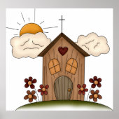 Poster Église en bois (Devant)