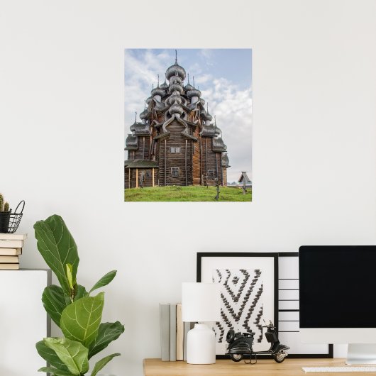Poster Eglise en bois orné, Russie (Bureau à domicile)