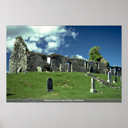 Poster Église en ruines, île de Skye, Écosse (Devant)