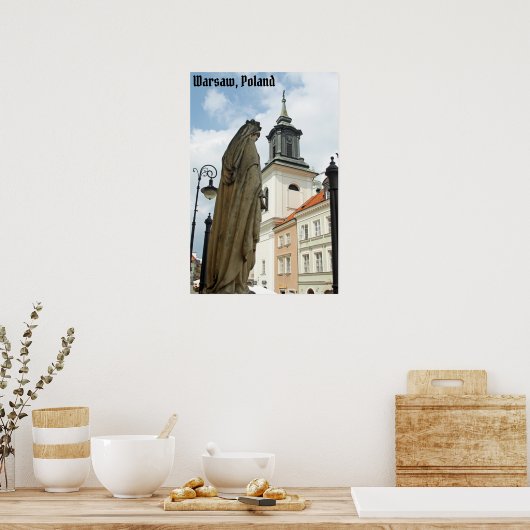 Poster Eglise et statue de Varsovie, Pologne (Cuisine)