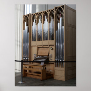 Poster Église Hallgrímskirkja orgue du chœur Reykjavik Is