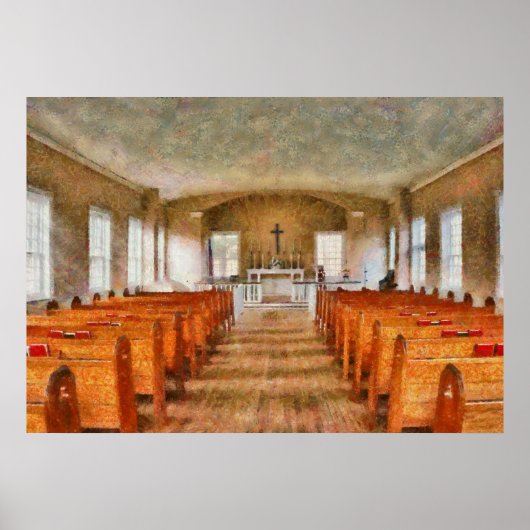 Poster Église - Intérieur d'une église (Devant)