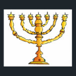 Poster Église Menorah<br><div class="desc">Une menorah d'église en or avec beaucoup de bougies. Ce design semble vraiment efficace sur cette affiche</div>