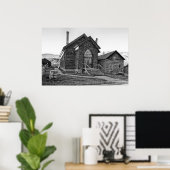 POSTER ÉGLISE MÉTHODISTE DE BANNACK MONTANA GHOST TOWN (Bureau à domicile)