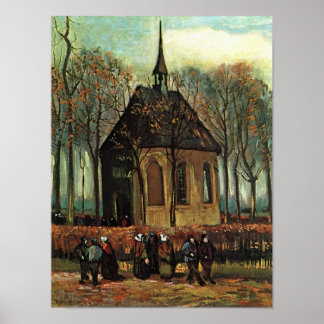 Poster Eglise réformée à Nuenen, Van Gogh Art