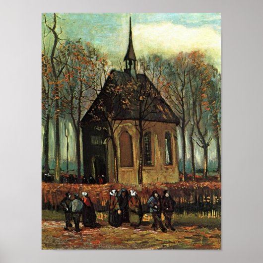 Poster Eglise réformée à Nuenen, Van Gogh Art (Devant)